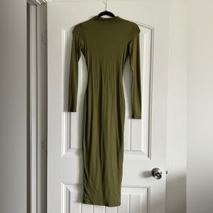 Naked Wardrobe Olive Long Sleeve Dress